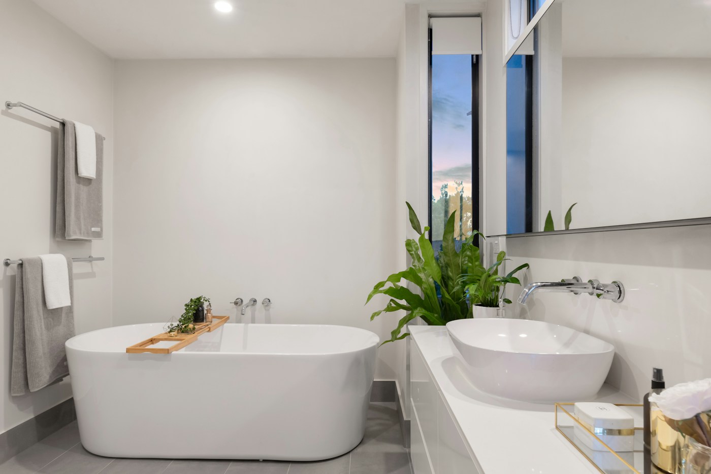 Explore the serene bathing room